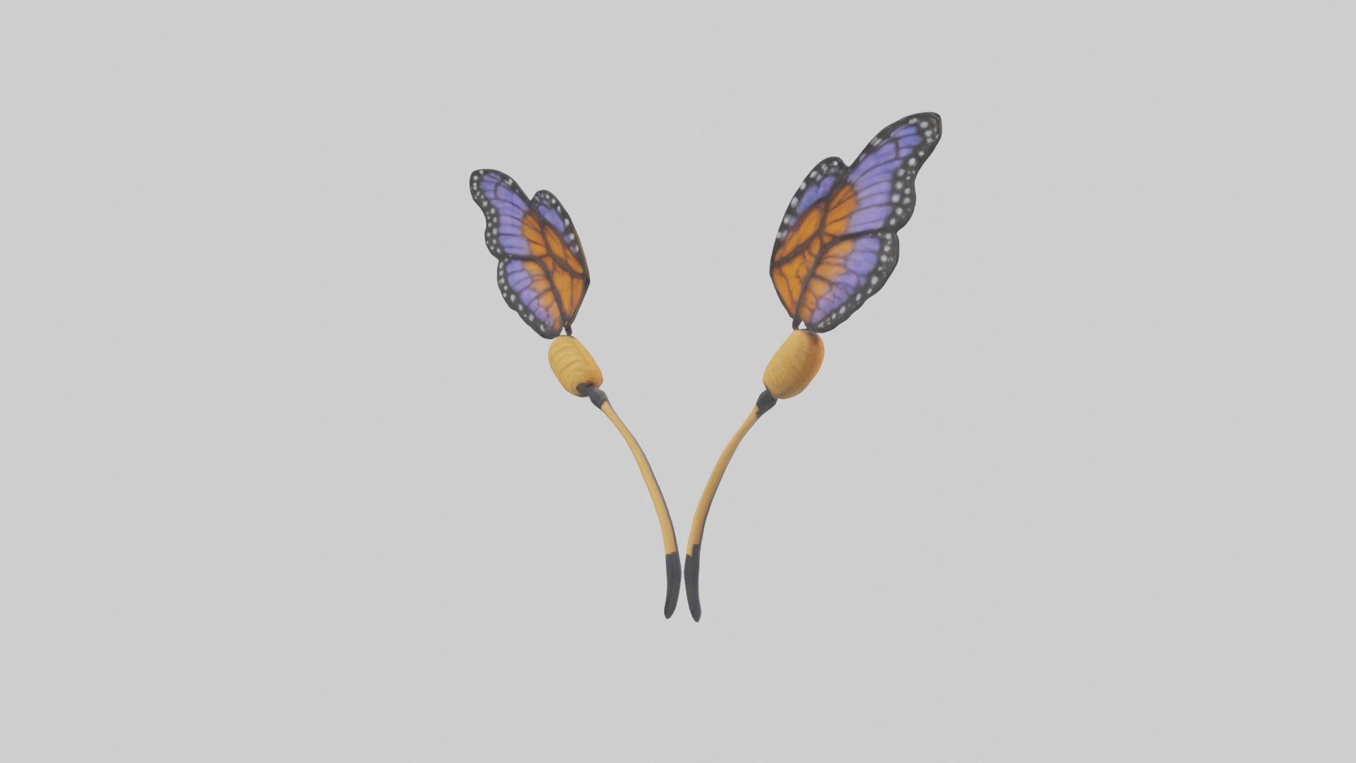 Butterfly Antennae Model Low-poly 3D model_8
