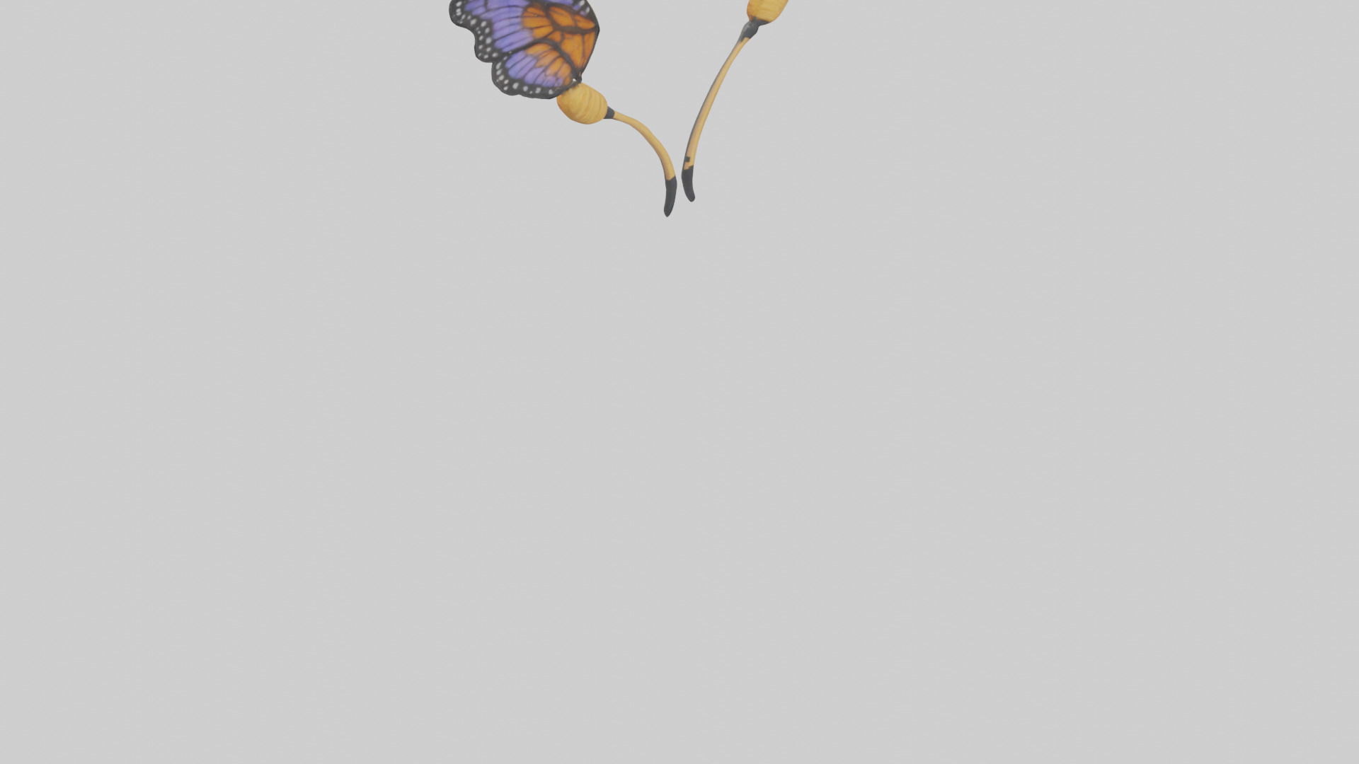 Butterfly Antennae Model Low-poly 3D model_6