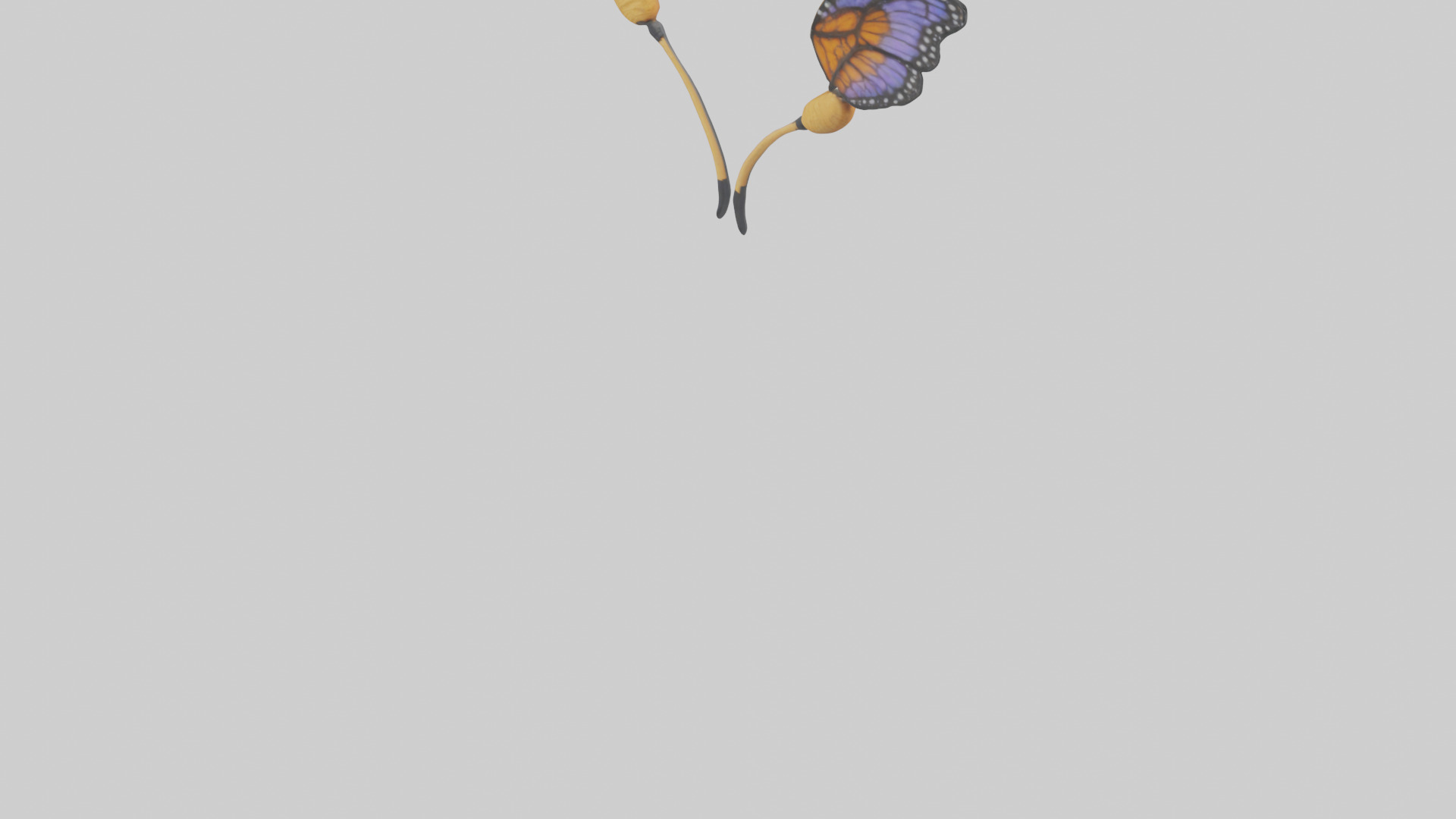 Butterfly Antennae Model Low-poly 3D model_5
