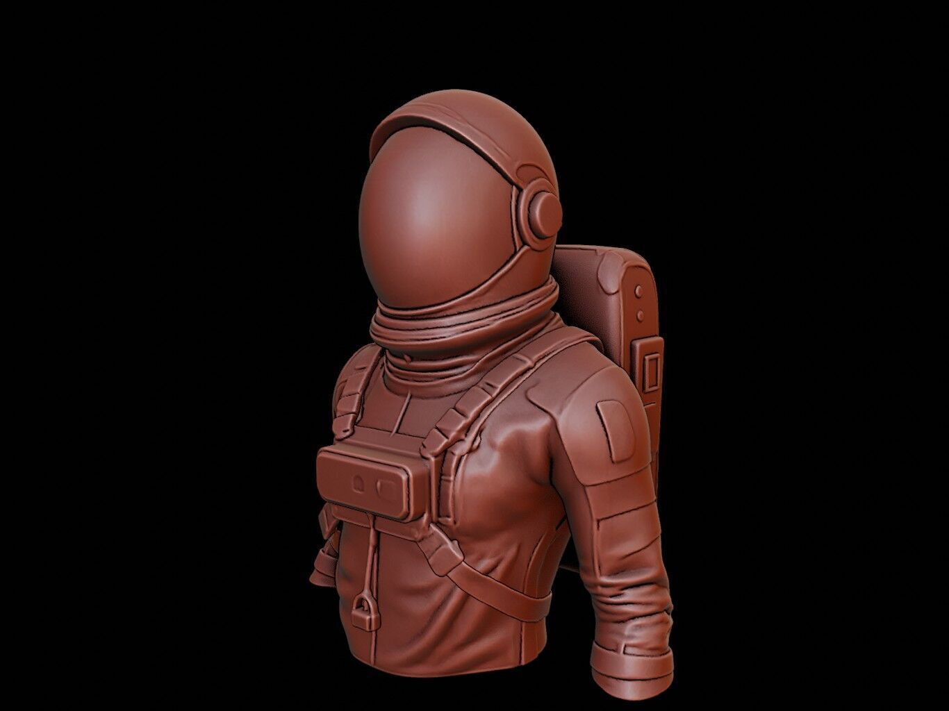 Astronaut Bust 3D print model_2
