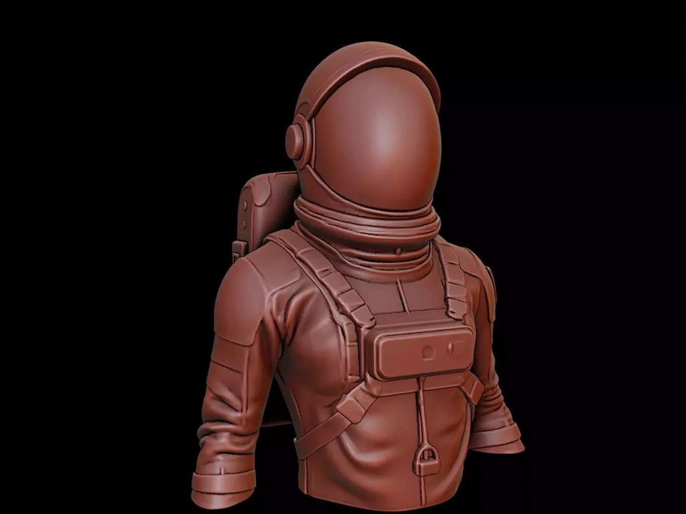 Astronaut Bust 3D print model_0