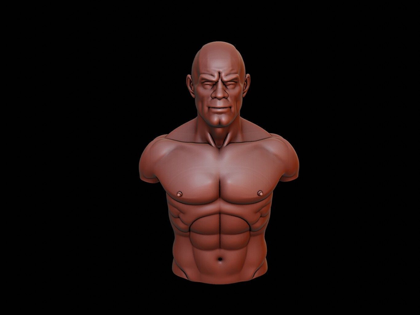 Athlete Bust 3D print model_1