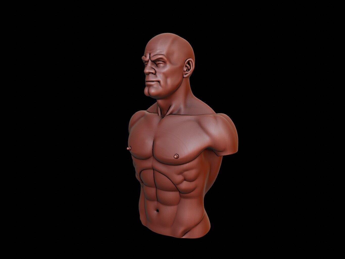Athlete Bust 3D print model_2