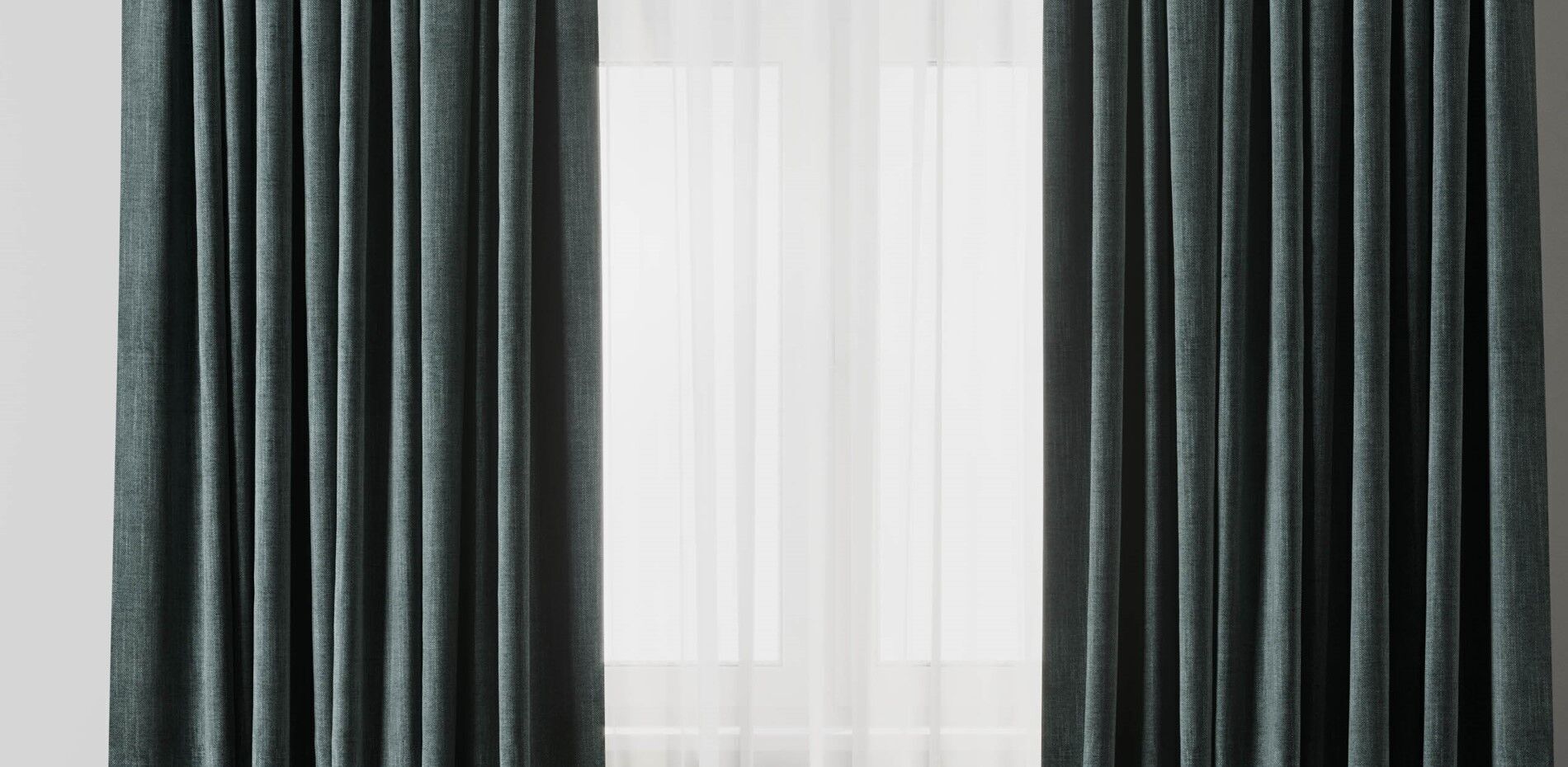 Curtain with rod 12 bule curtain HBH Low-poly 3D model_5