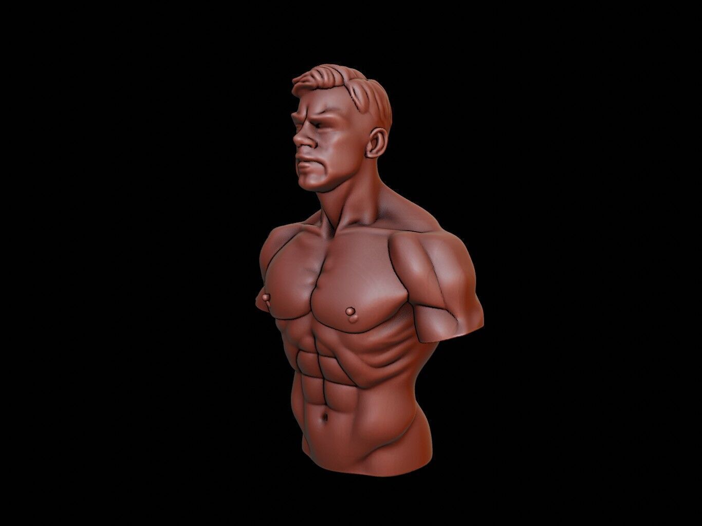 Athlete Bust 3D print model_2