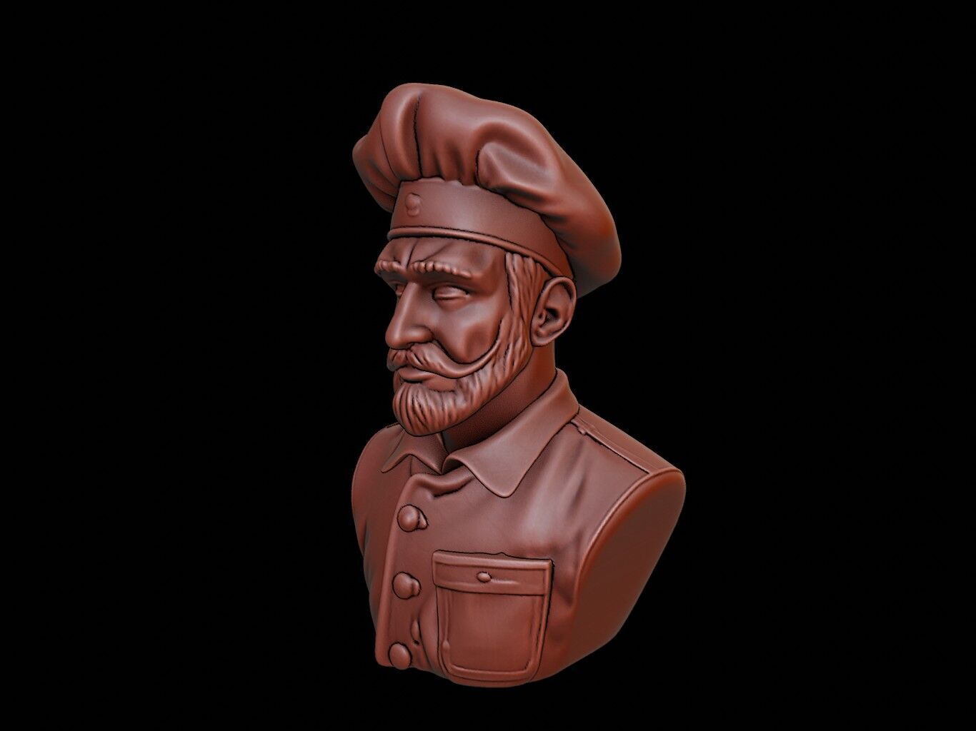 Baker Bust 3D print model_2