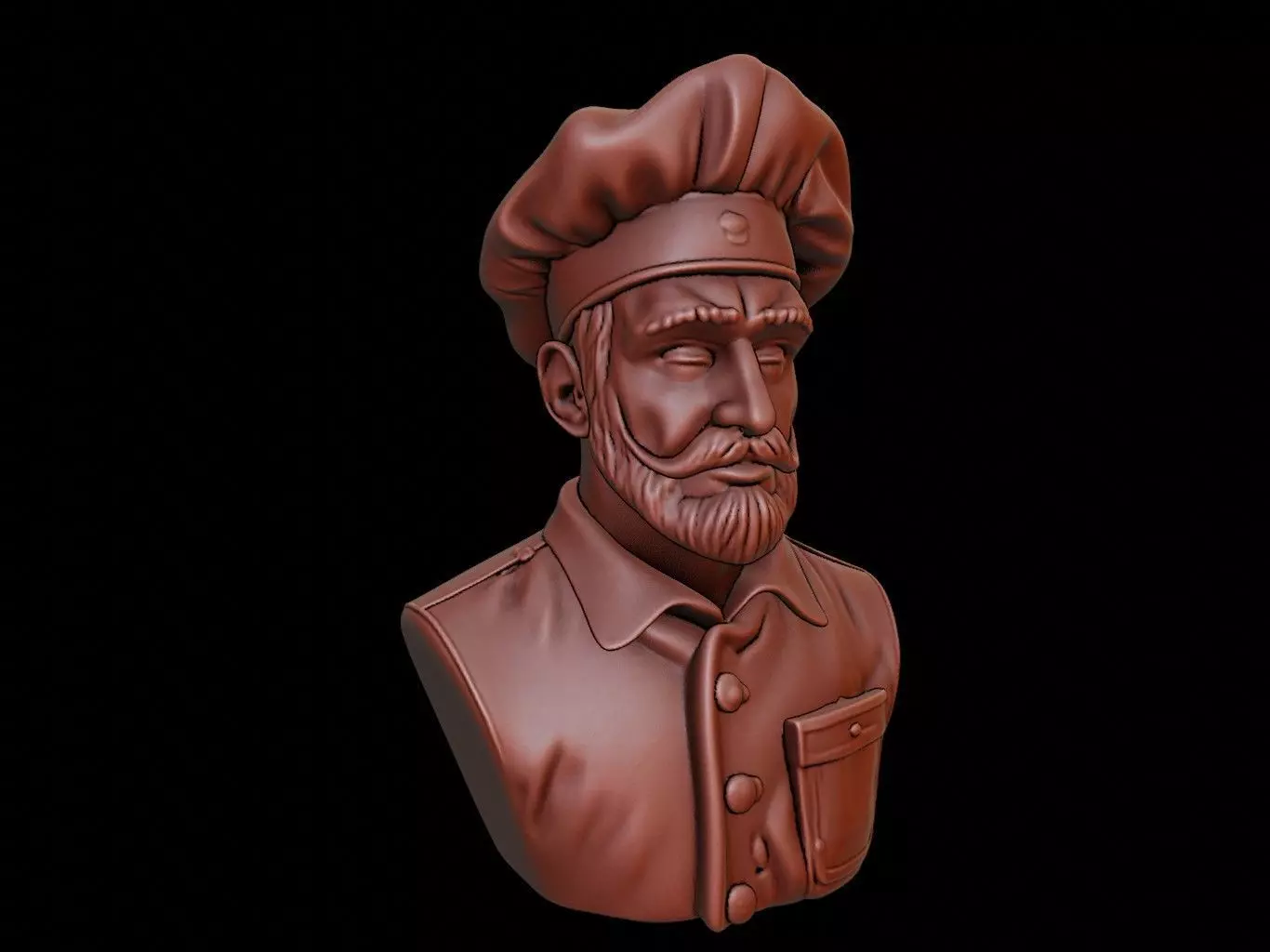 Baker Bust 3D print model_0