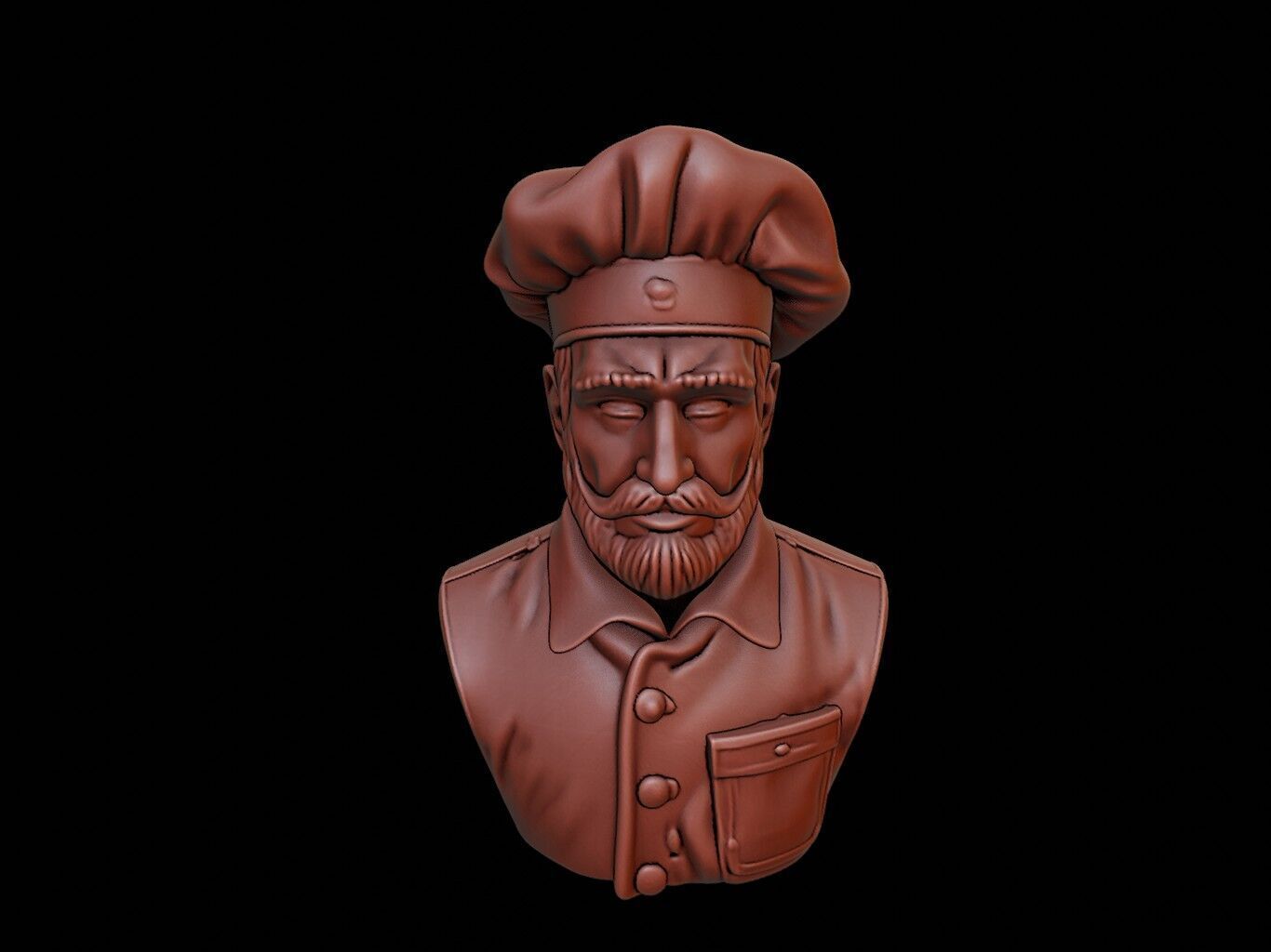 Baker Bust 3D print model_1