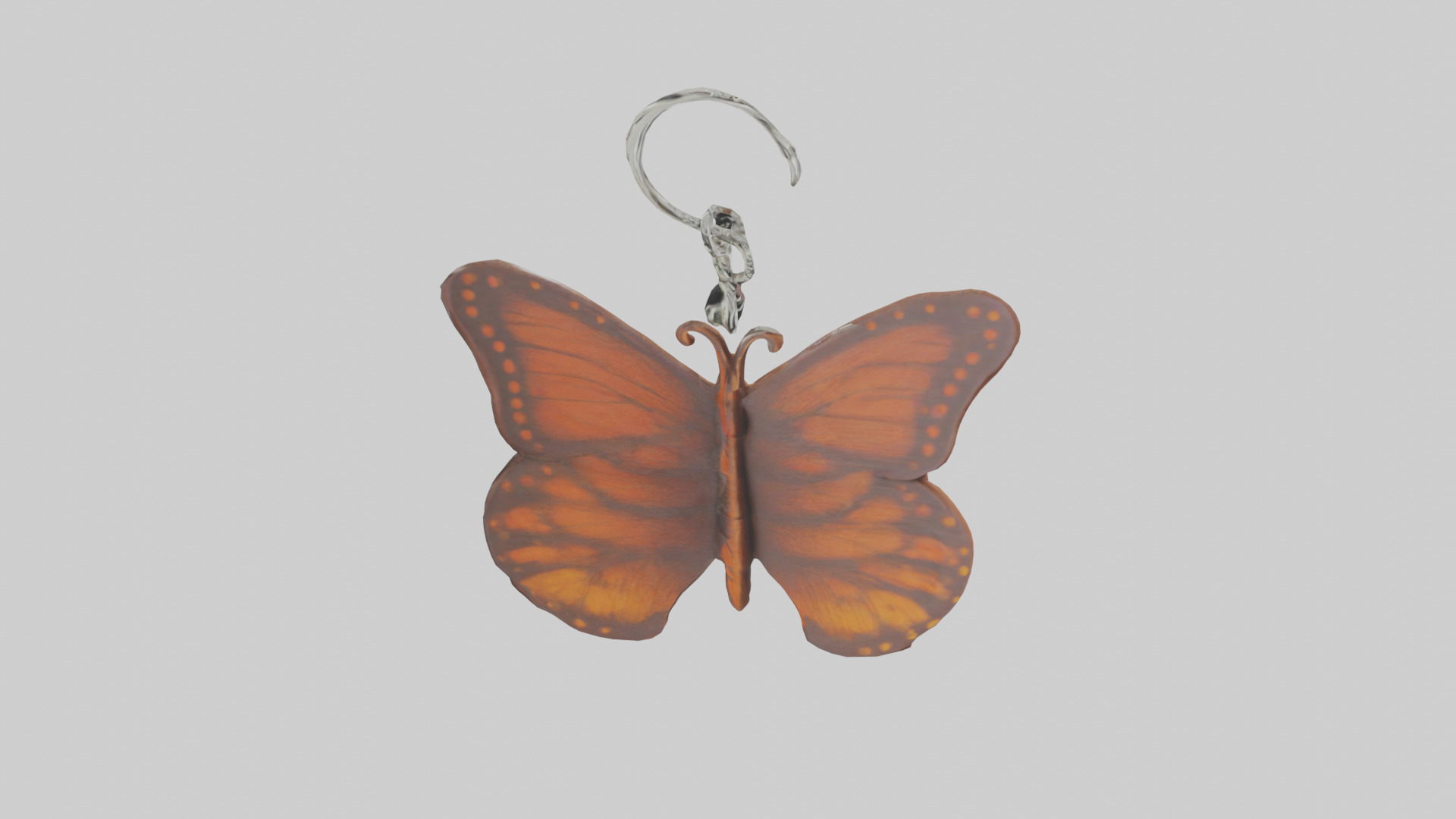 Butterfly keychain model Low-poly 3D model_17