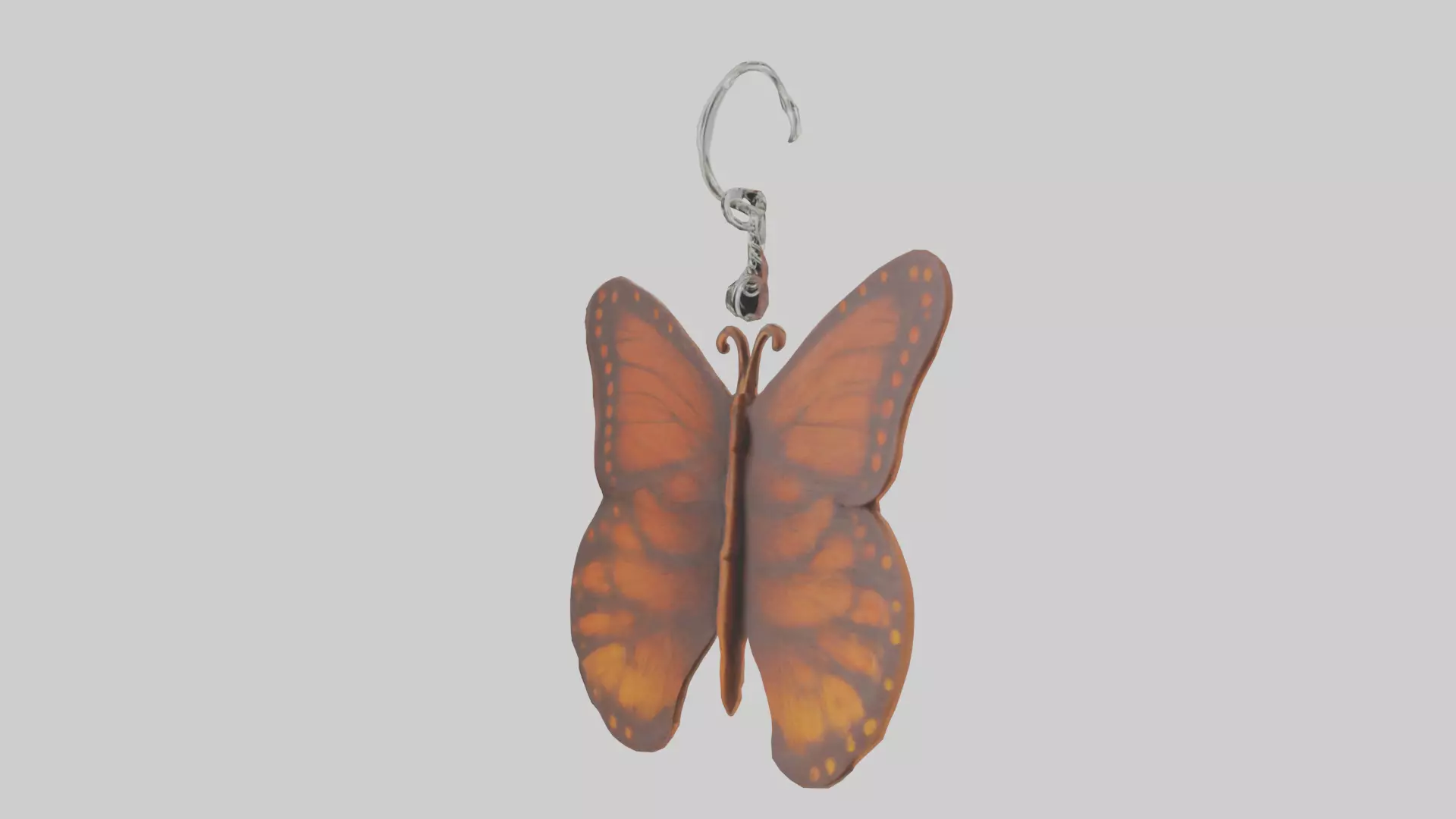 Butterfly keychain model Low-poly 3D model_0