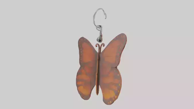 Butterfly keychain model Low-poly 3D model