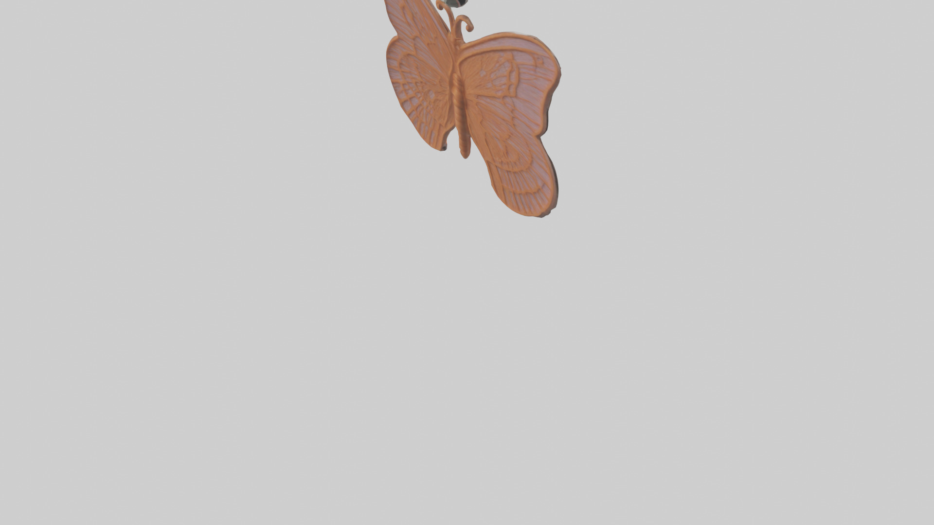 Butterfly keychain model Low-poly 3D model_6