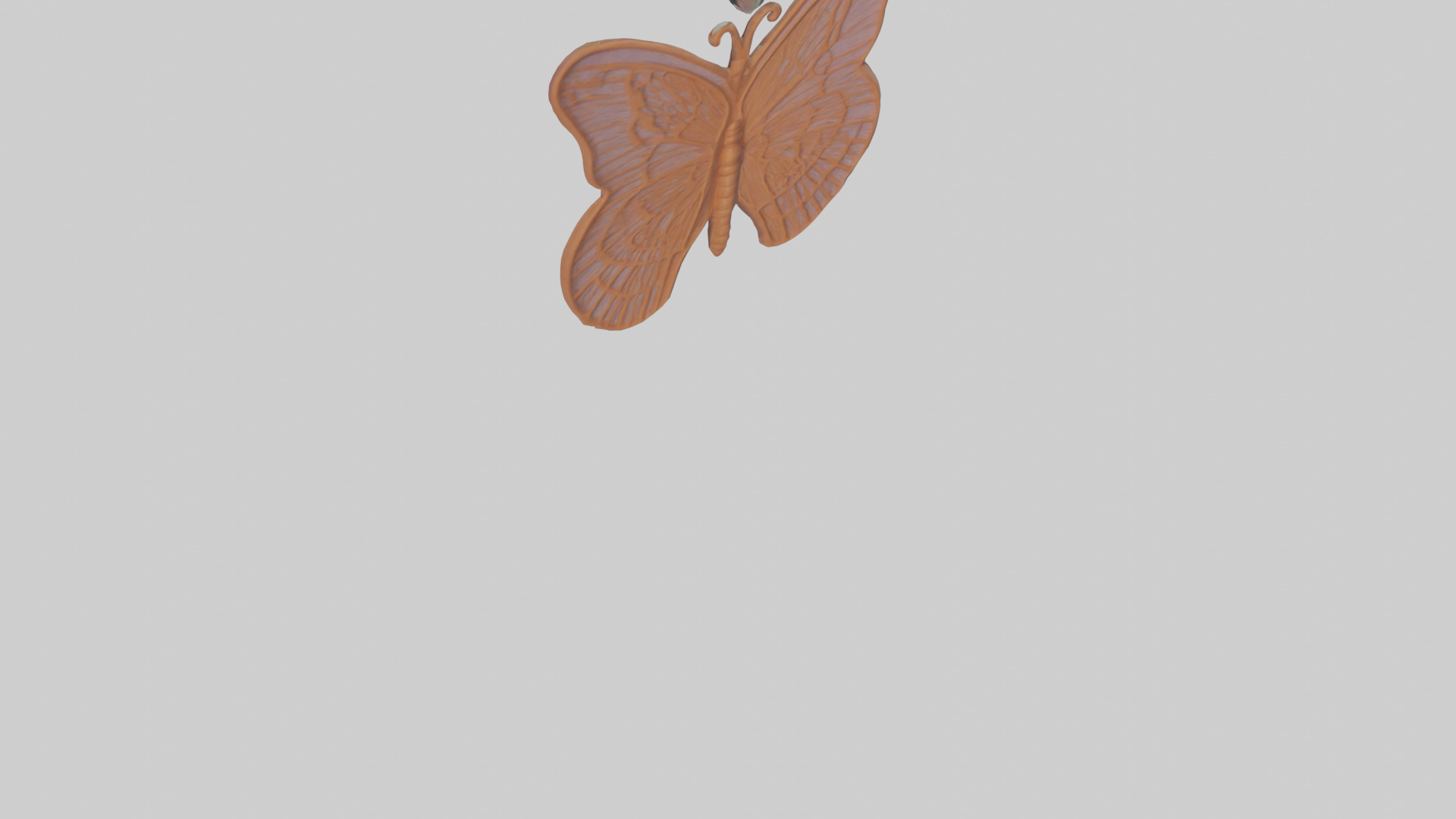 Butterfly keychain model Low-poly 3D model_4