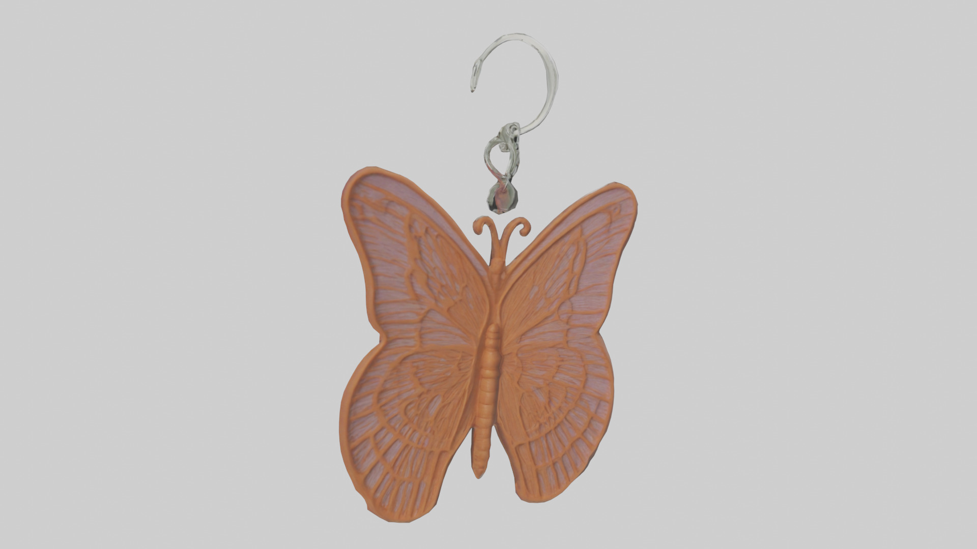 Butterfly keychain model Low-poly 3D model_2