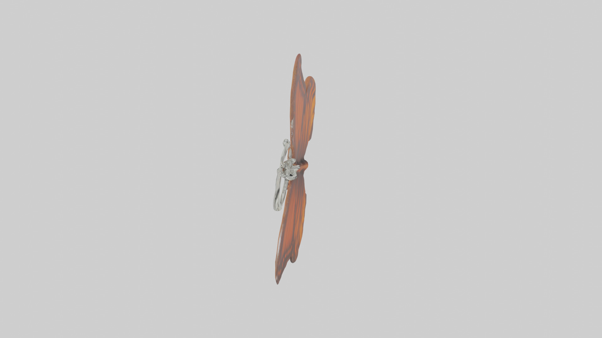 Butterfly keychain model Low-poly 3D model_14