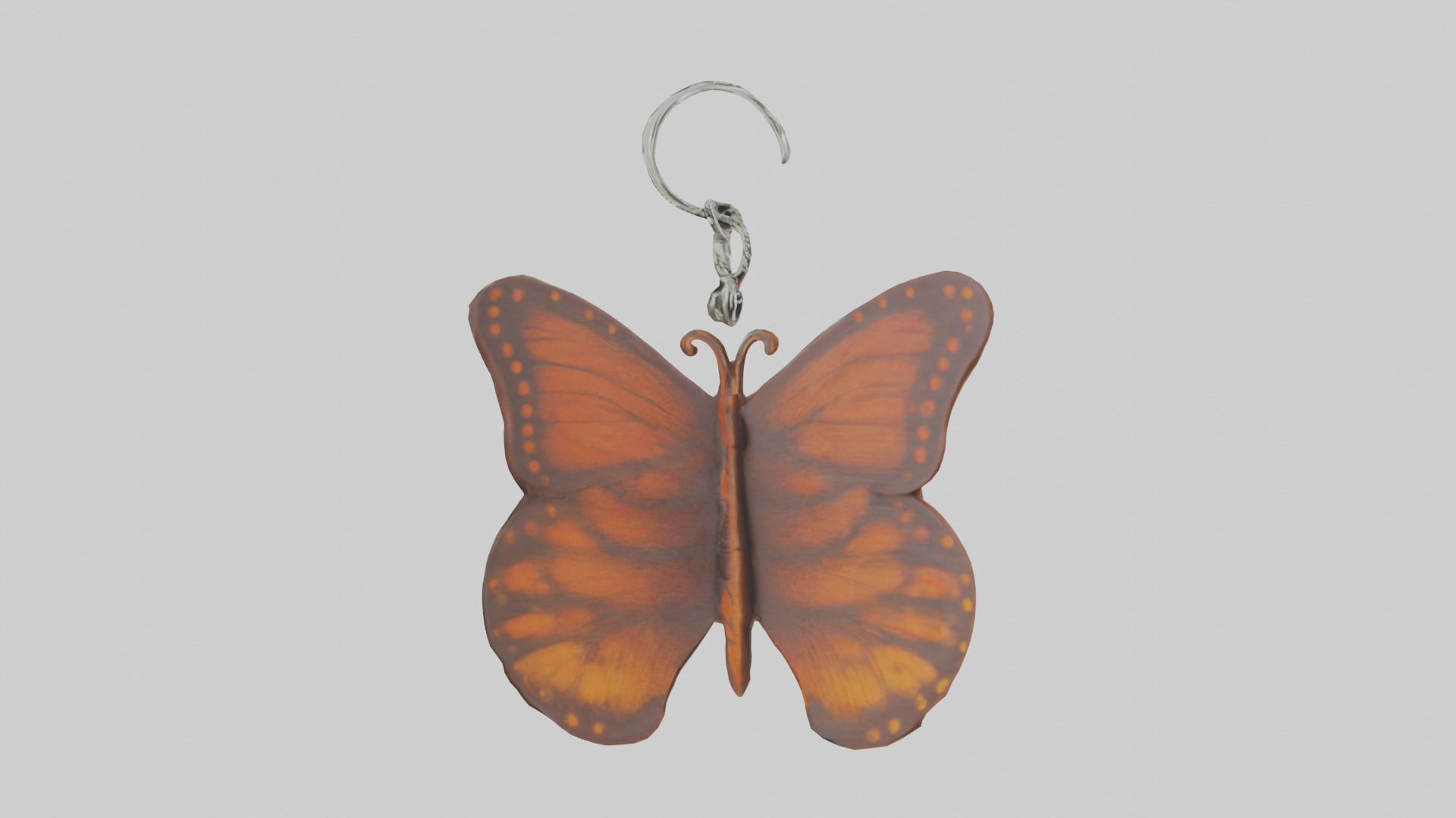 Butterfly keychain model Low-poly 3D model_12