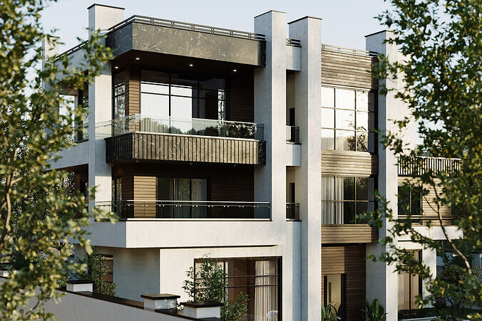 Modern Villa 05 3D model 6