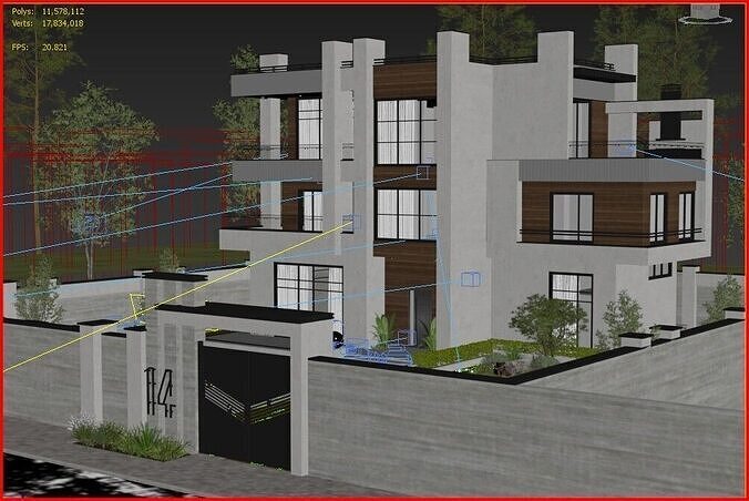 Modern Villa 05 3D model 5