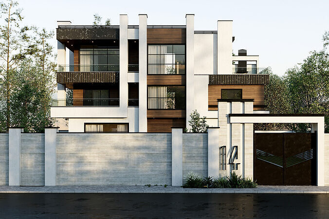 Modern Villa 05 3D model 7