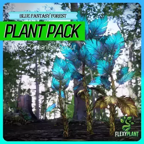 Blue Fantasy Forest - 6 Mystic Oceanleaf Sprout Grass Fern Plant