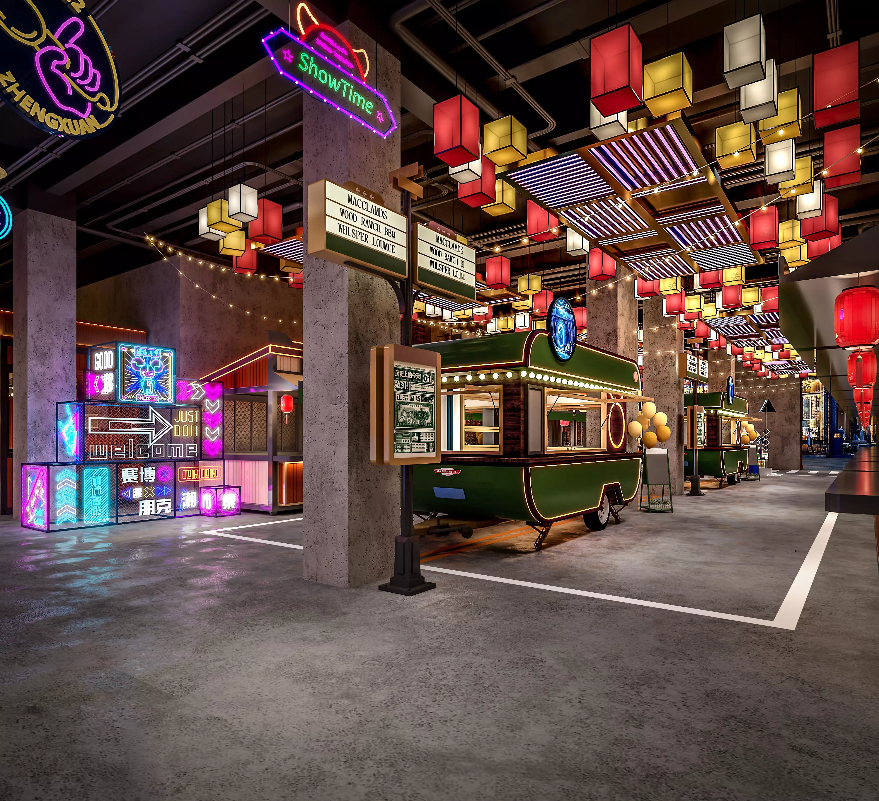 Neon Store 3D model_0