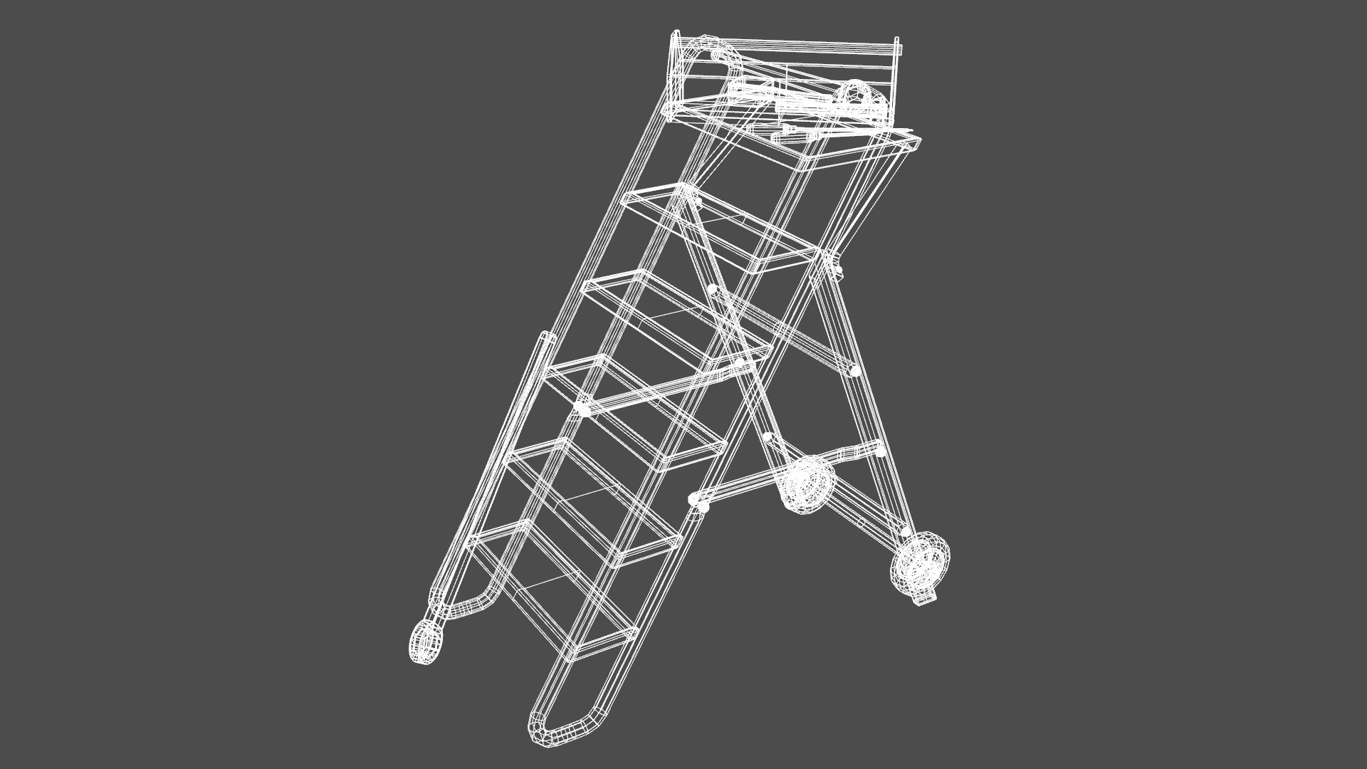 Step Stool With Tools Low-poly 3D model_13