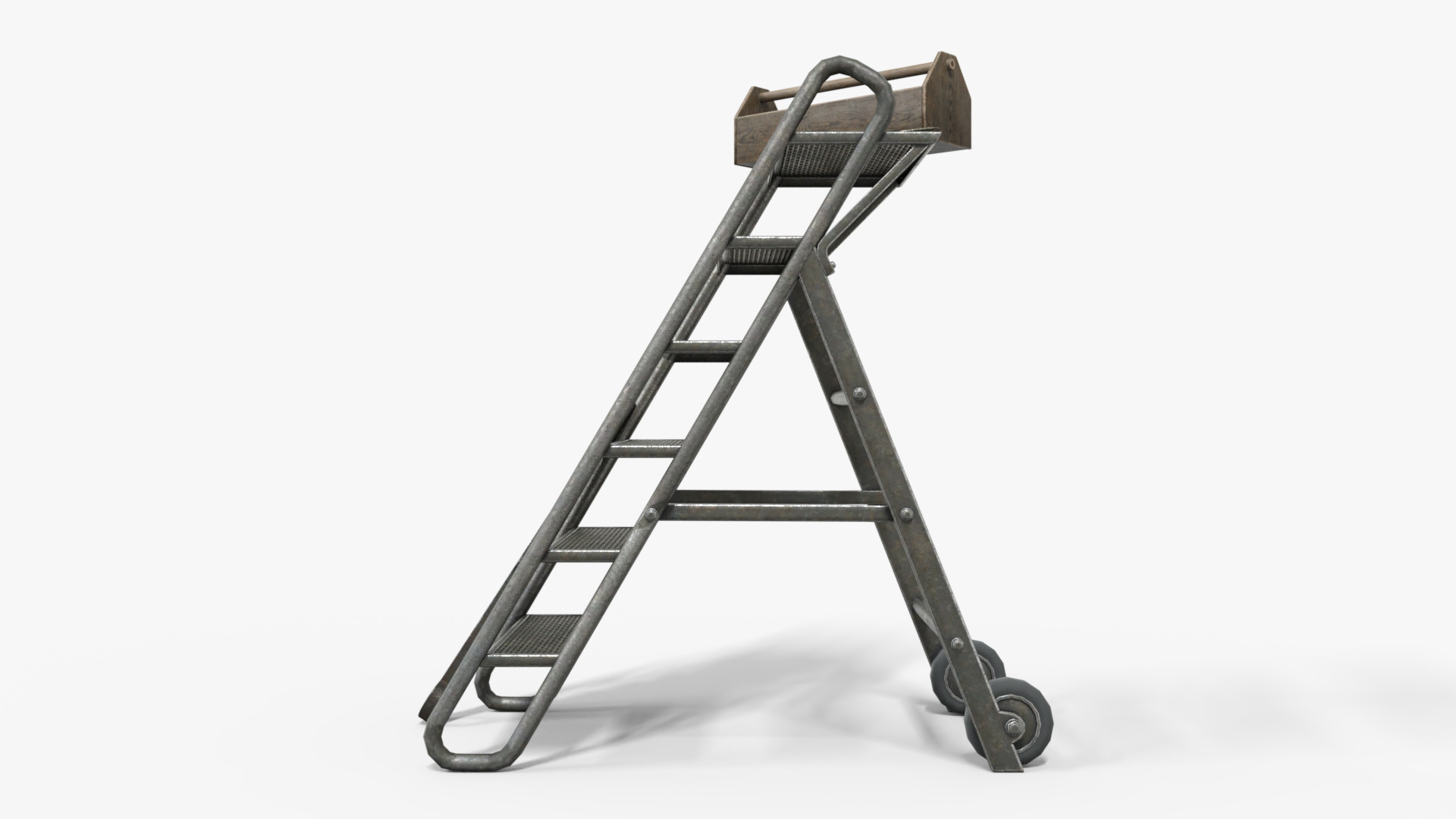 Step Stool With Tools Low-poly 3D model_2