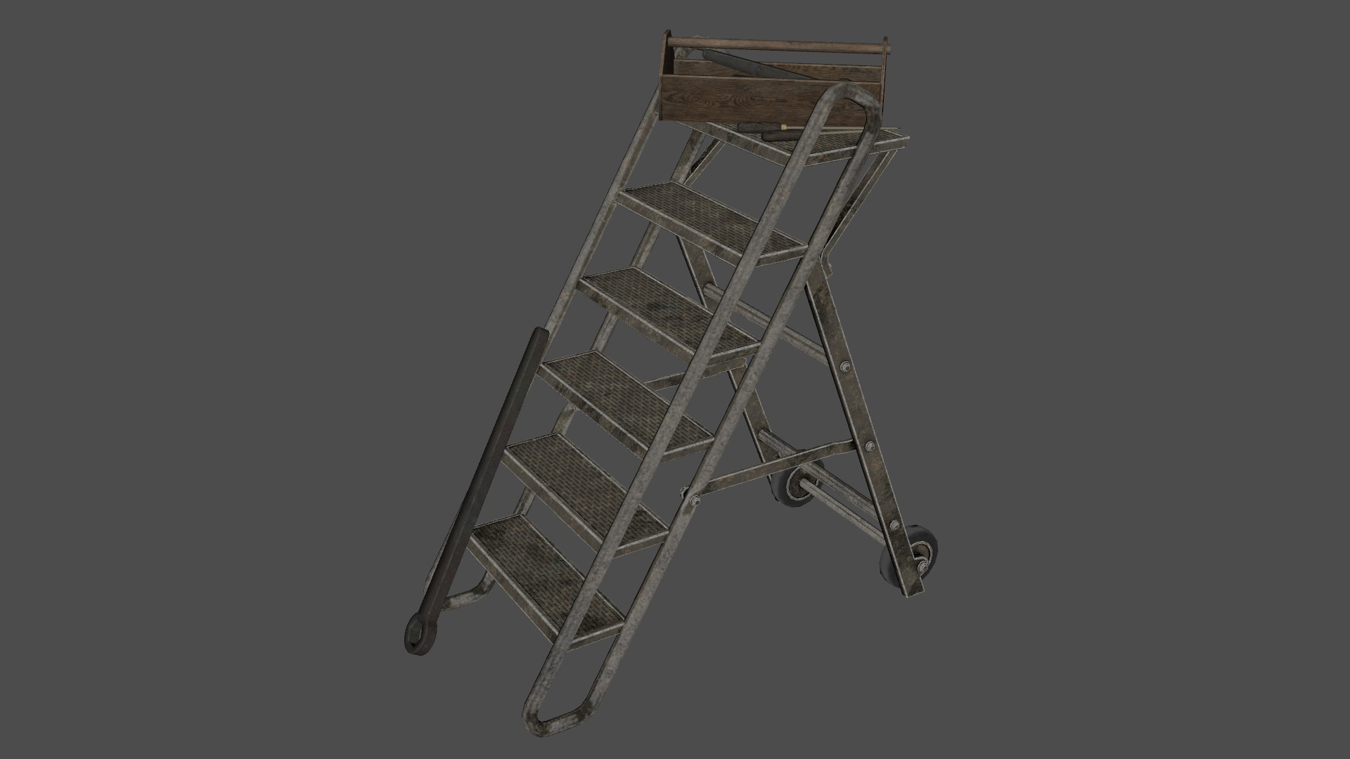 Step Stool With Tools Low-poly 3D model_10