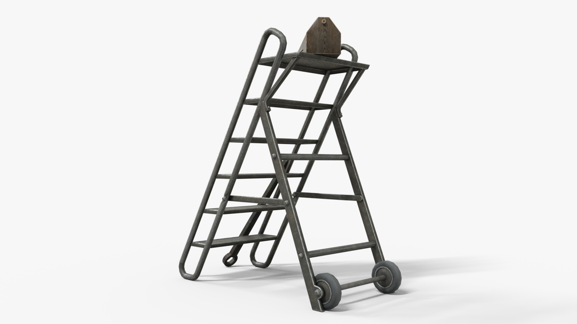 Step Stool With Tools Low-poly 3D model_3