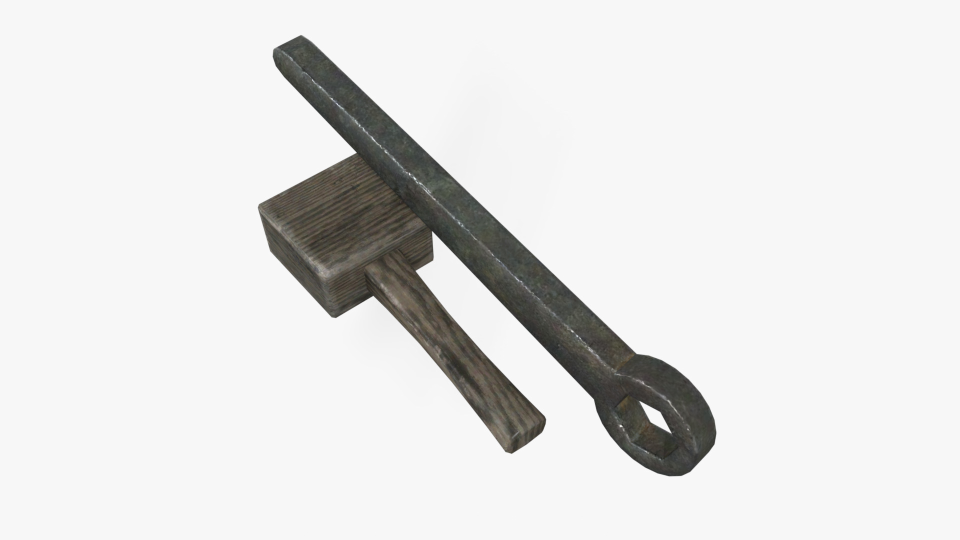 Step Stool With Tools Low-poly 3D model_8