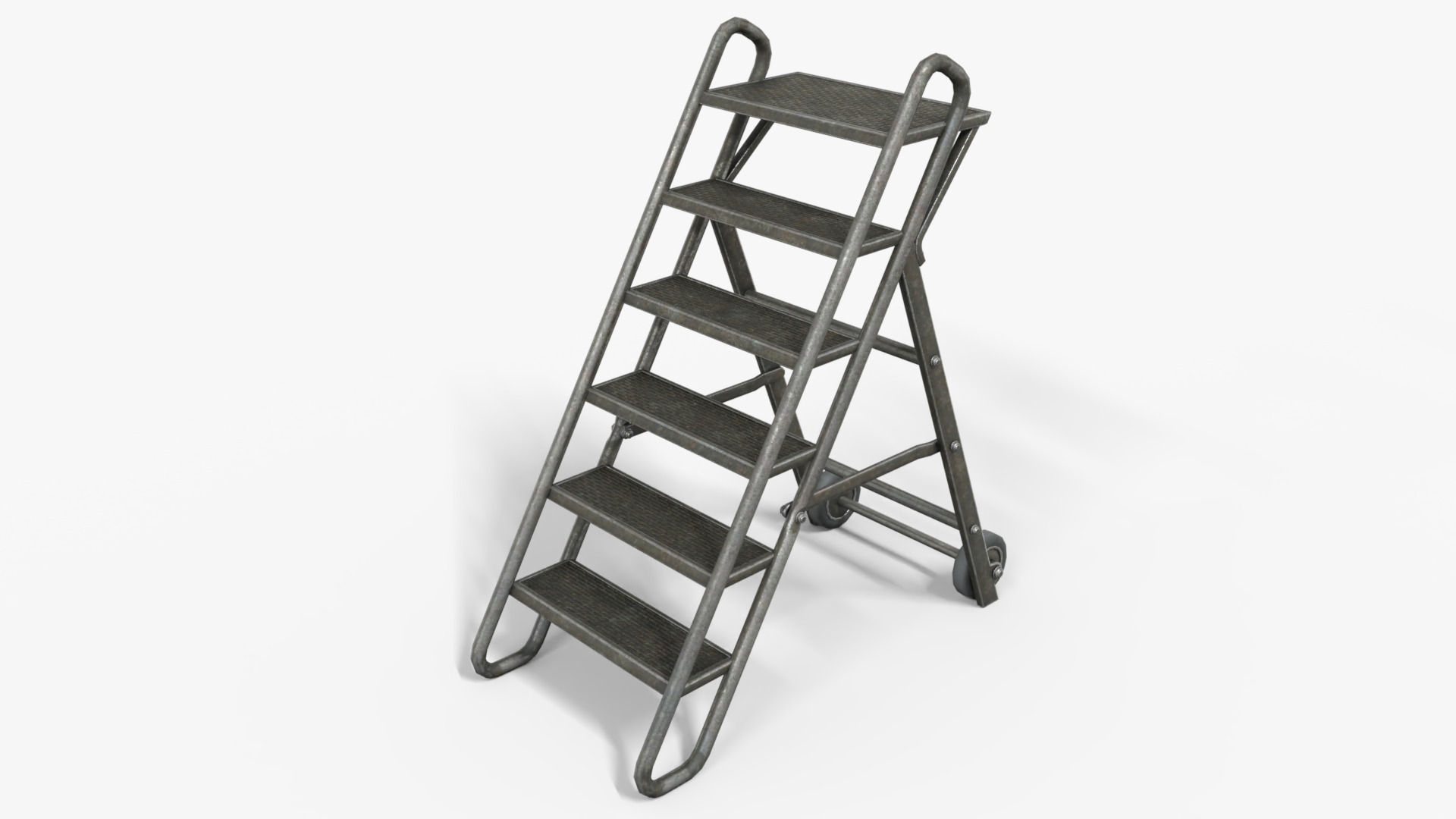 Step Stool With Tools Low-poly 3D model_4