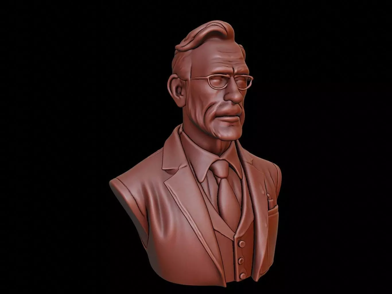 Biologist Bust 3D print model_0