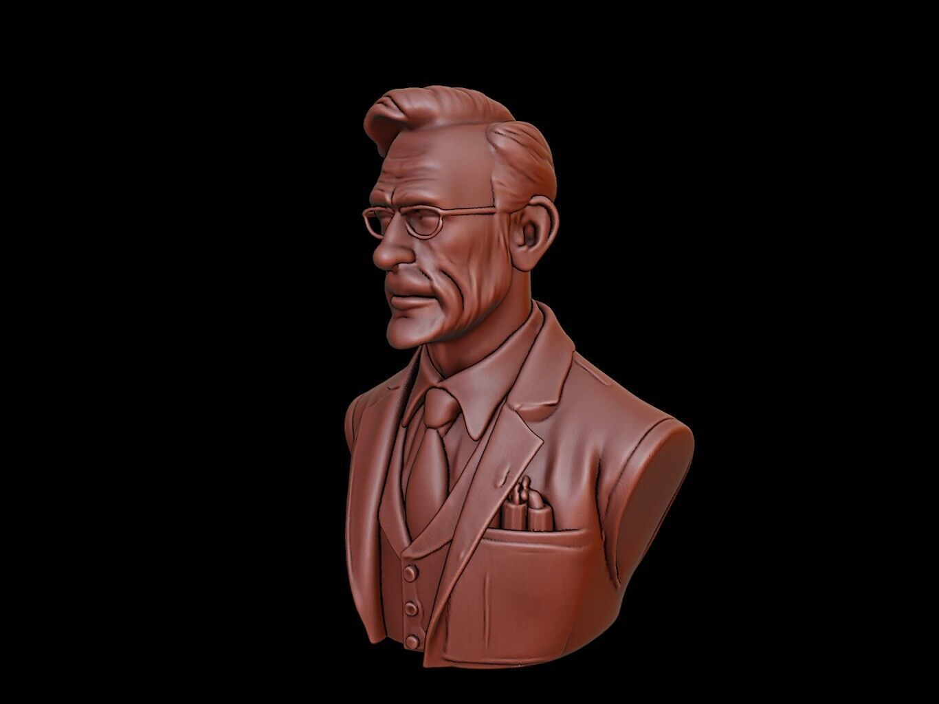 Biologist Bust 3D print model_2