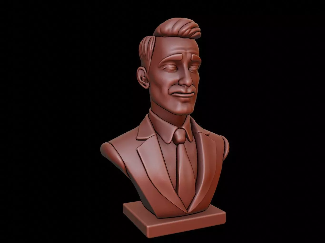 Businessman Bust 3D print model_0