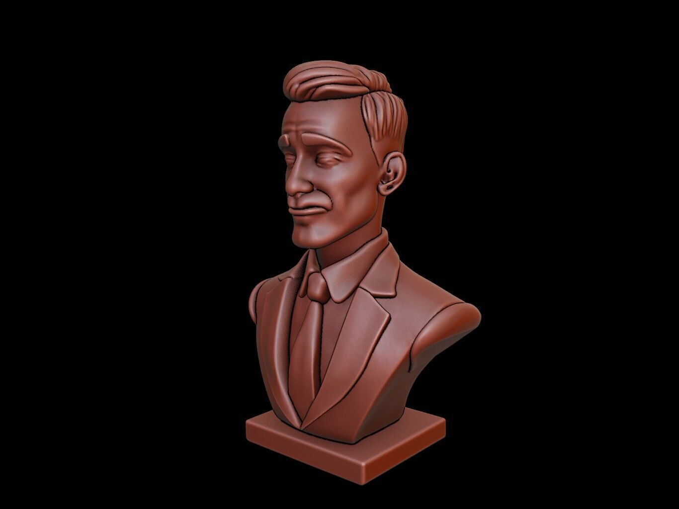 Businessman Bust 3D print model_2