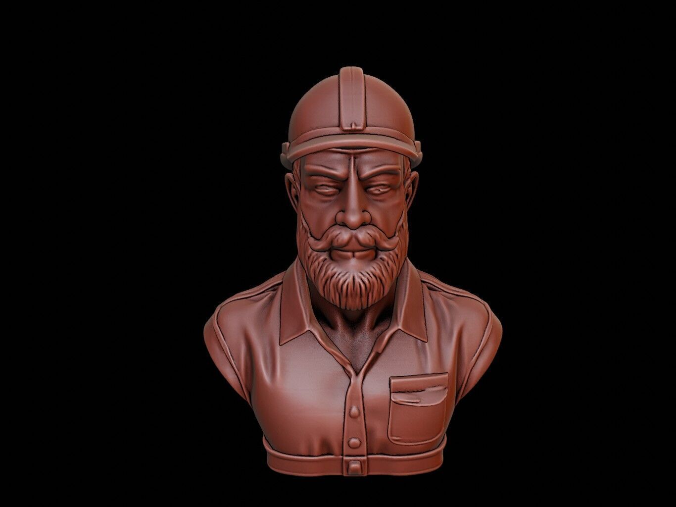Carpenter Bust 3D print model_1