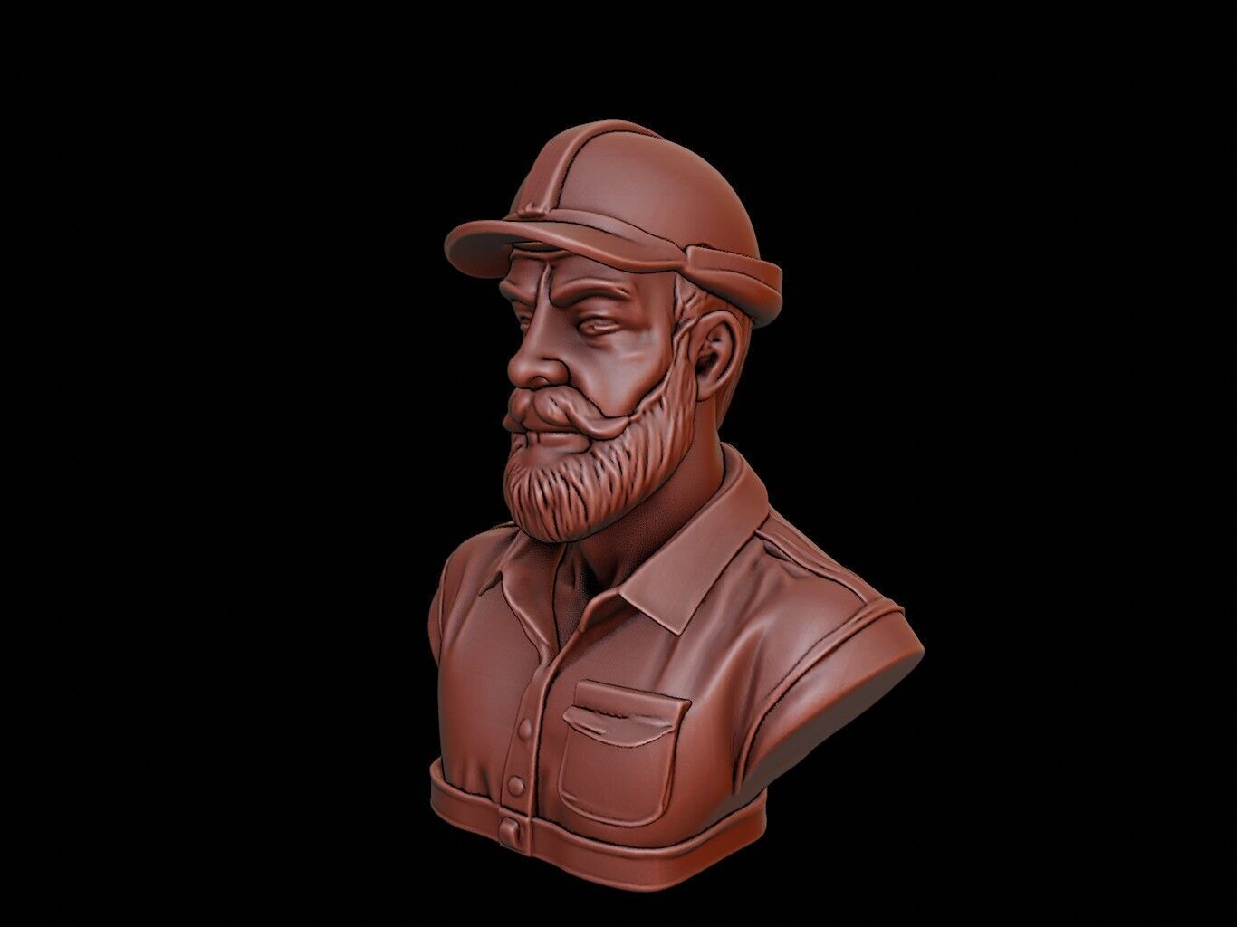 Carpenter Bust 3D print model_2