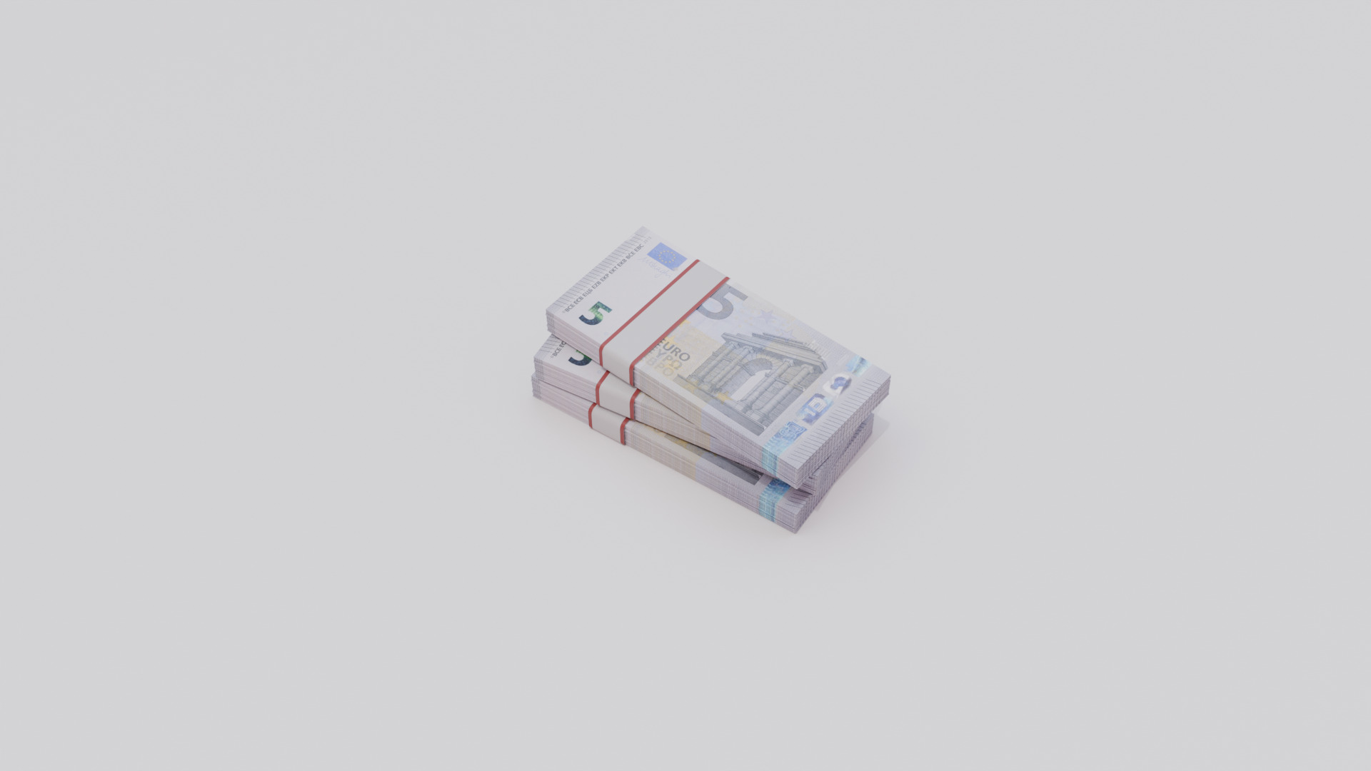 Five Euro Currency Low-poly 3D model_4