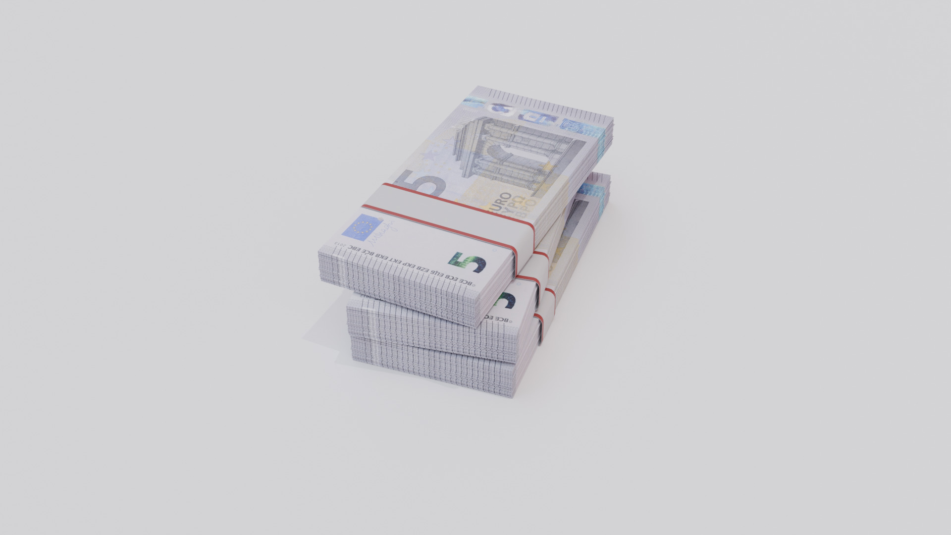 Five Euro Currency Low-poly 3D model_3