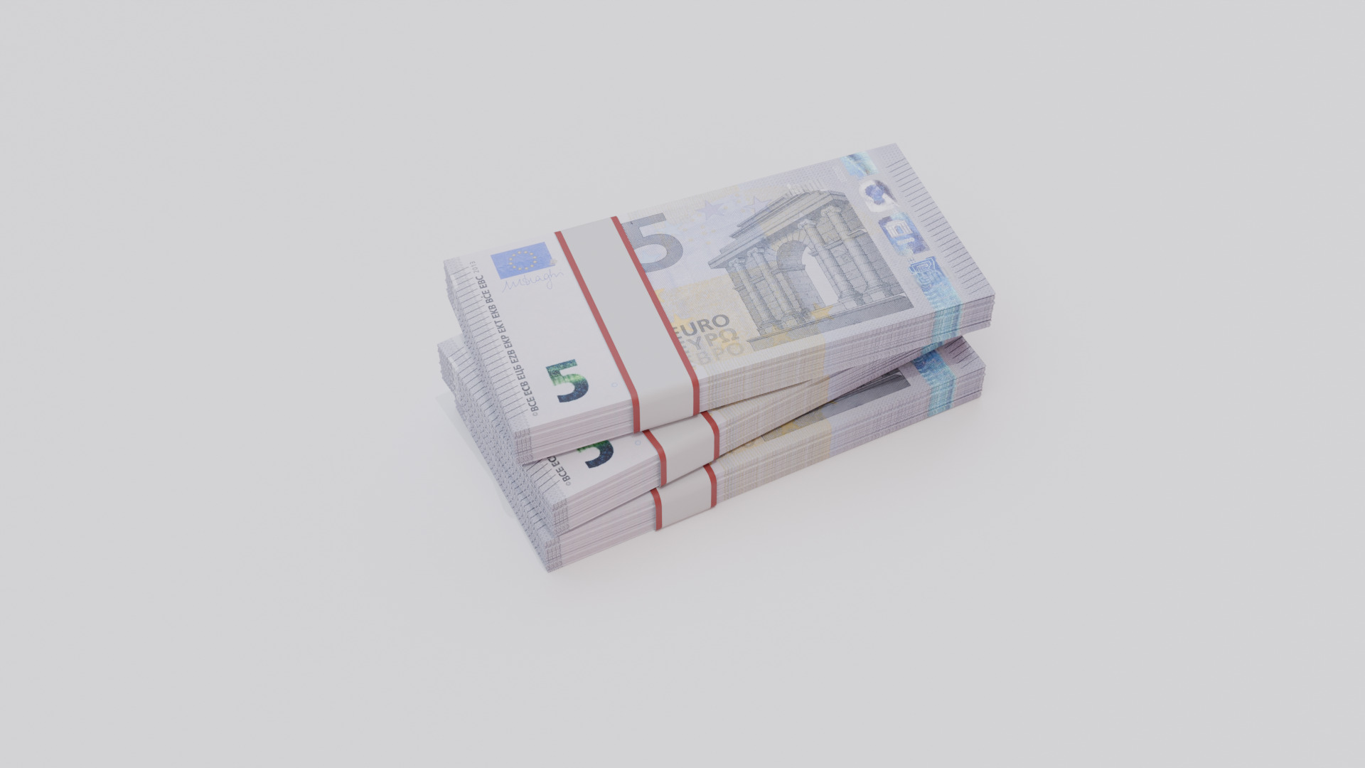 Five Euro Currency Low-poly 3D model_2