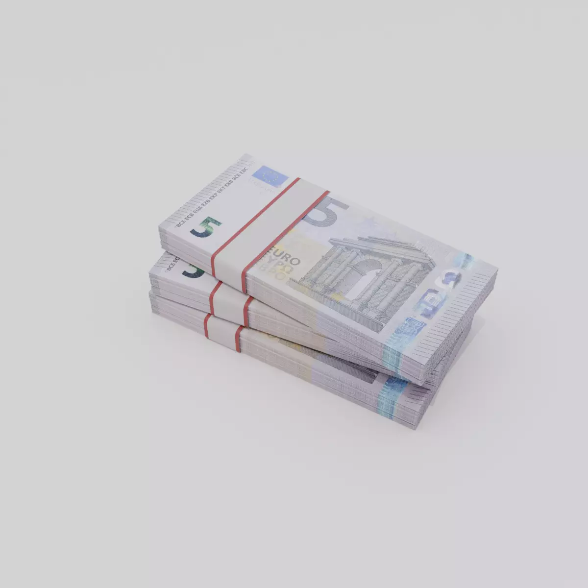 Five Euro Currency Low-poly 3D model_0