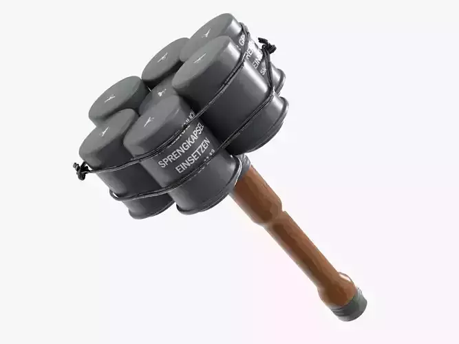Stielhandgranate WW2 Low-poly 3D model