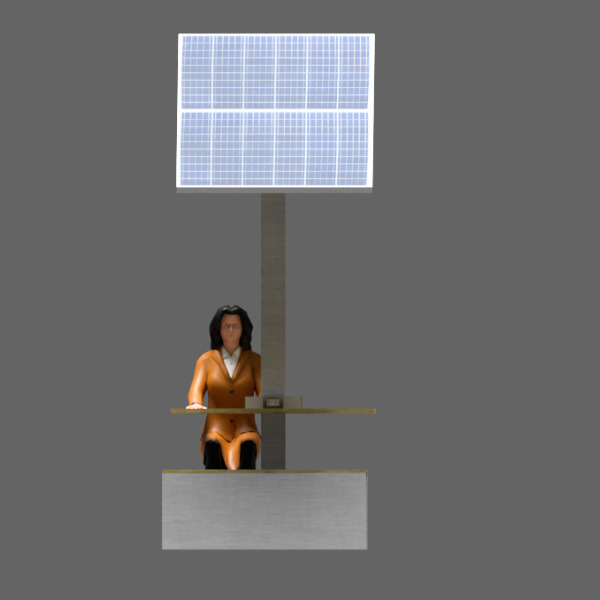 Estacion de Carga para Laptops con Panel Solar 3D model_2