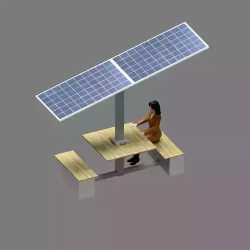 Estacion de Carga para Laptops con Panel Solar 3D model Estacion de Carga para Laptops con Panel Solar 3D model