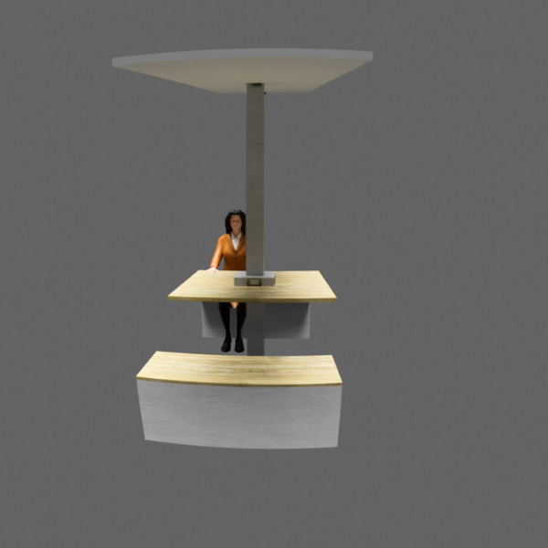 Estacion de Carga para Laptops con Panel Solar 3D model_1