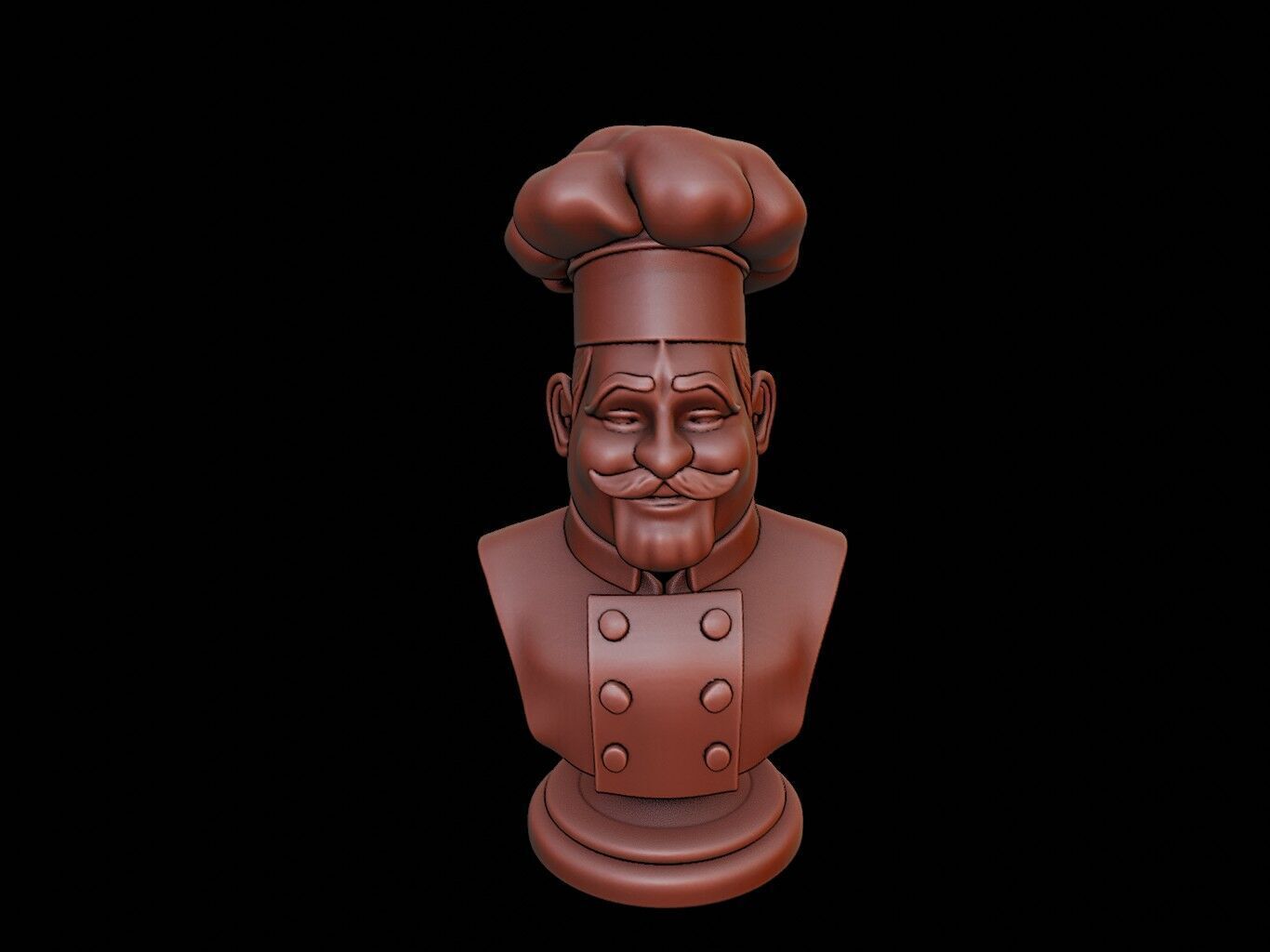 Chef Bust 3D print model_1