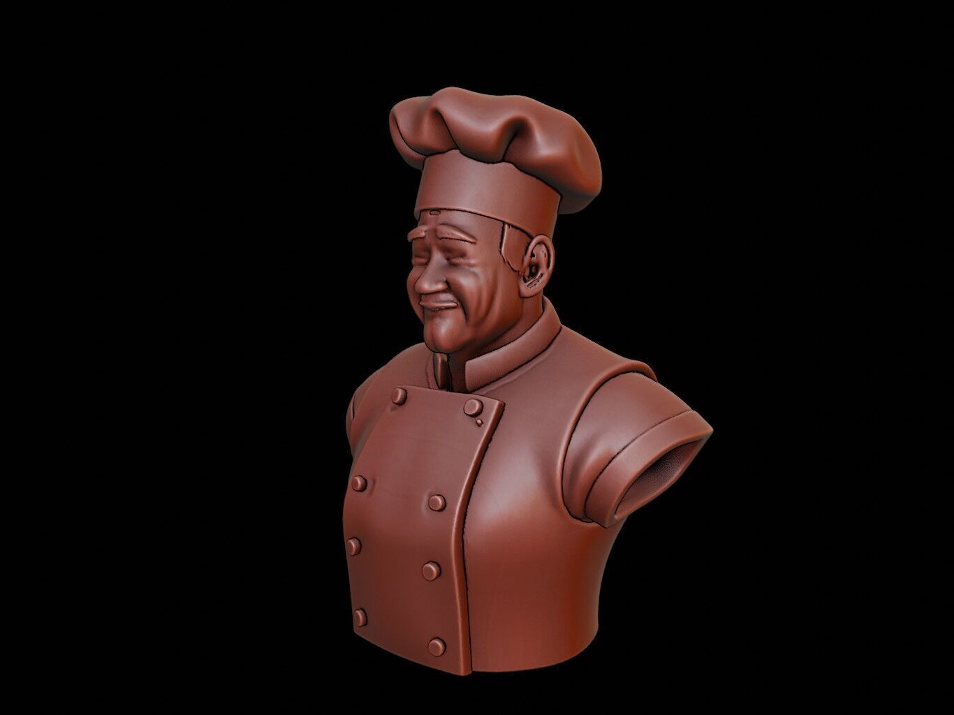 Chef Bust 3D print model_2