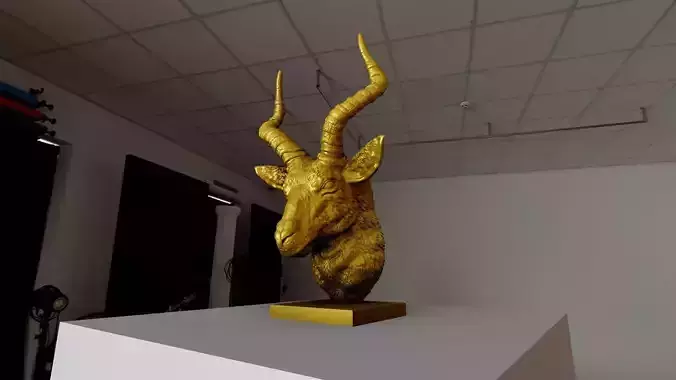 Antelope head bust statue STL