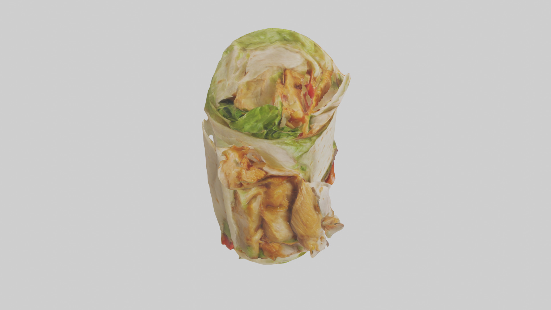 Caesar wrap with chicken model Low-poly 3D model_23
