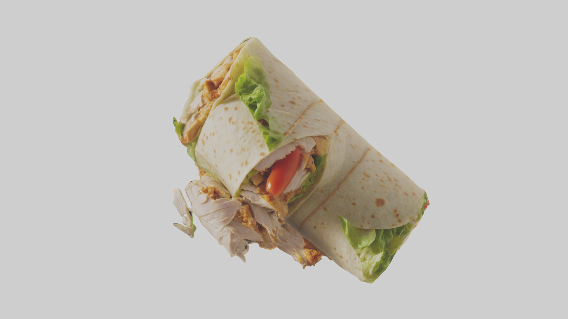 Caesar wrap with chicken model Low-poly 3D model_12